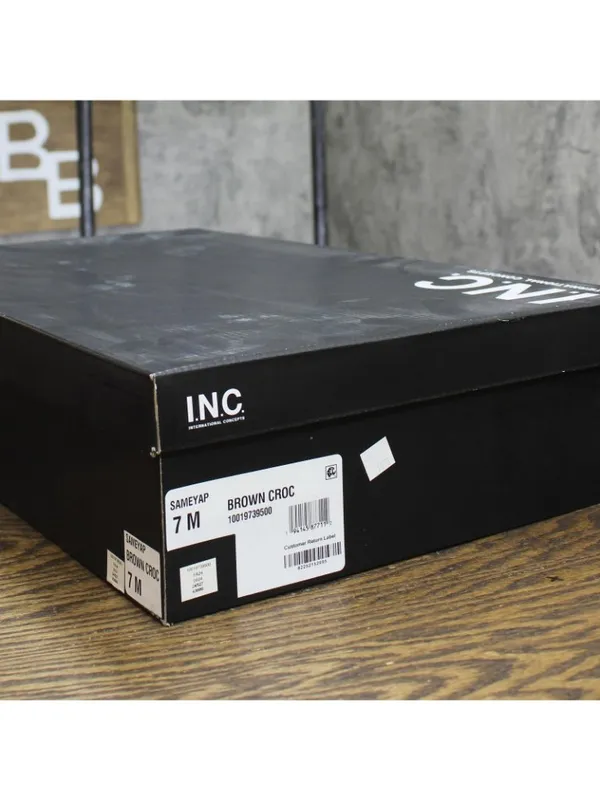 NWT INC International Concepts Knee High Boots Kitten Heels Brown Croc 7M - Image 8
