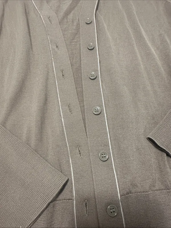 COS H&M brown cardigan sweater silk and cotton blend size medium‎ - Image 3