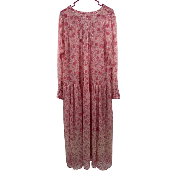 Free People Dress Womens Medium NEW See It Through Pink Boho Maxi Sheer NWOT - Image 6