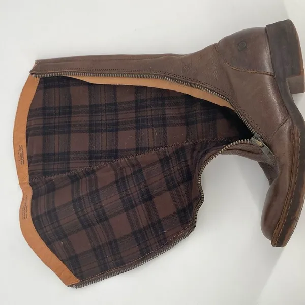 Born Women’s Dark Brown Leather Full Zip Riding Boots‎ Size 6 flannel lined - Image 12