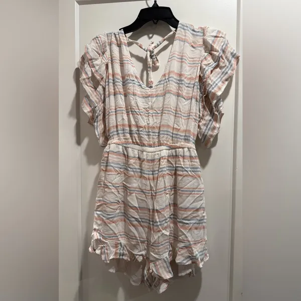 American Eagle Striped V-Neck‎ Romper Size M - Image 3