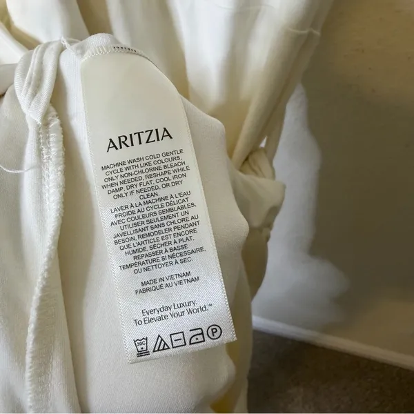 Aritzia Wilfred Saturn Wrap Dress White Sleeveless Womens Size L‎ - Image 9