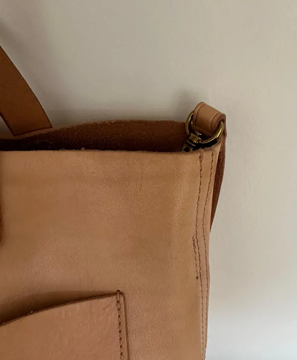 Madewell The Medium Transport Bag Tan Natural Crossbody Leather Tote Purse Bag - Image 5