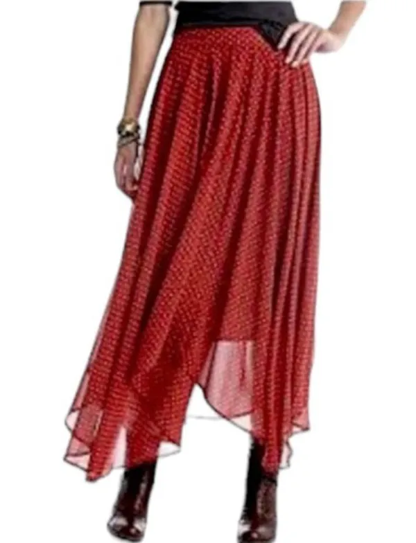 Free People Polka Dot Midi Ruffle Asymmetrical Skirt - Image 2