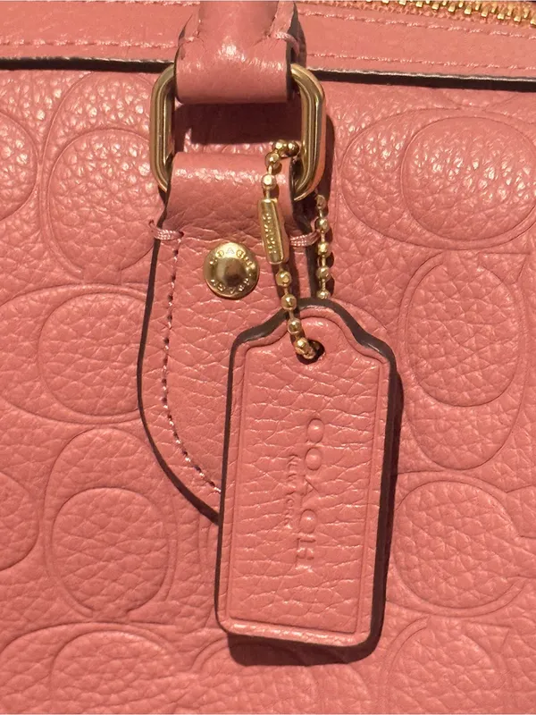 NEW Coach Medium Rowan Satchel Peony Pink Signature Refined Pebble Leather CCD50 - Image 11