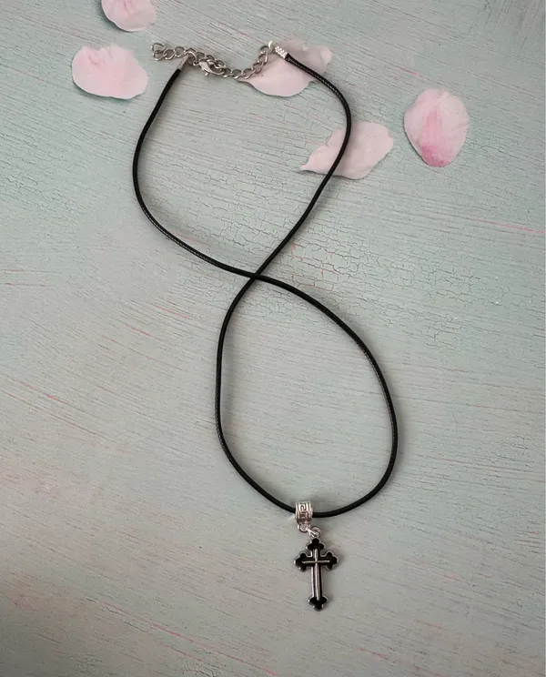 Black Cross Necklace - Image 2