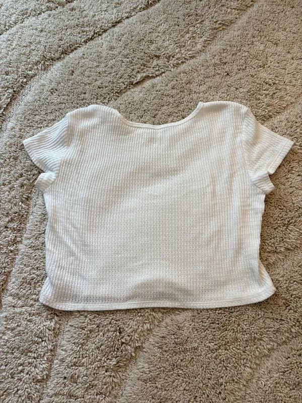 American Eagle White Waffle Top - Image 2