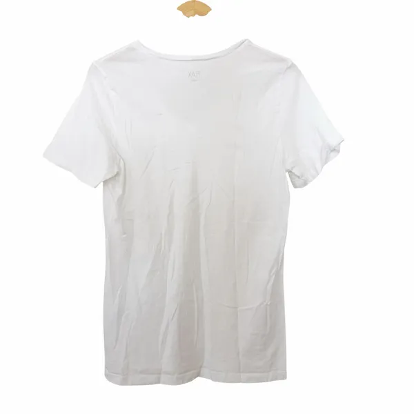 Flax White 100% Cotton Short Sleeve V Neck T Shirt Sz M - Image 4