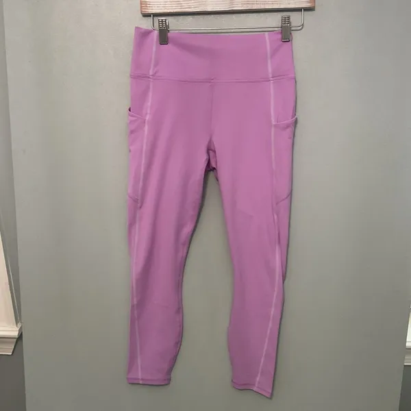 Fabletics Womens Leggings PureLuxe High Waisted Side Pockets Purple Small - Image 2