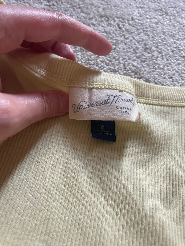 Universal Thread Butter Yellow Ribbed Scoop Neck Tank Top - Image 3