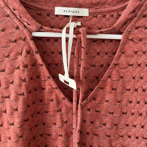 Pleione Terracotta Peplum Blouse Peasant medium‎ Anthropologie - Image 3