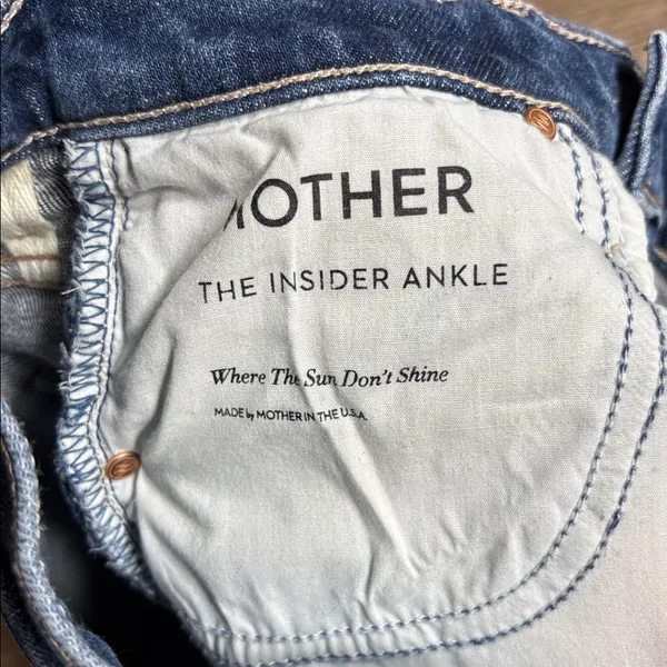 MOTHER JEANS SUPERIOR The Insider Ankle, wash where the sun Don't shine Sz 25 - Image 9