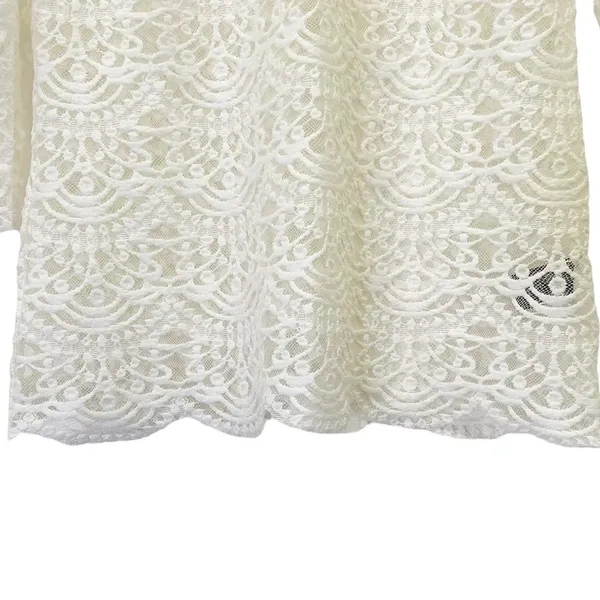 NWT Altar’d State Grace Lace Blouse Small Ivory Sheer Scalloped Romantic Top - Image 7