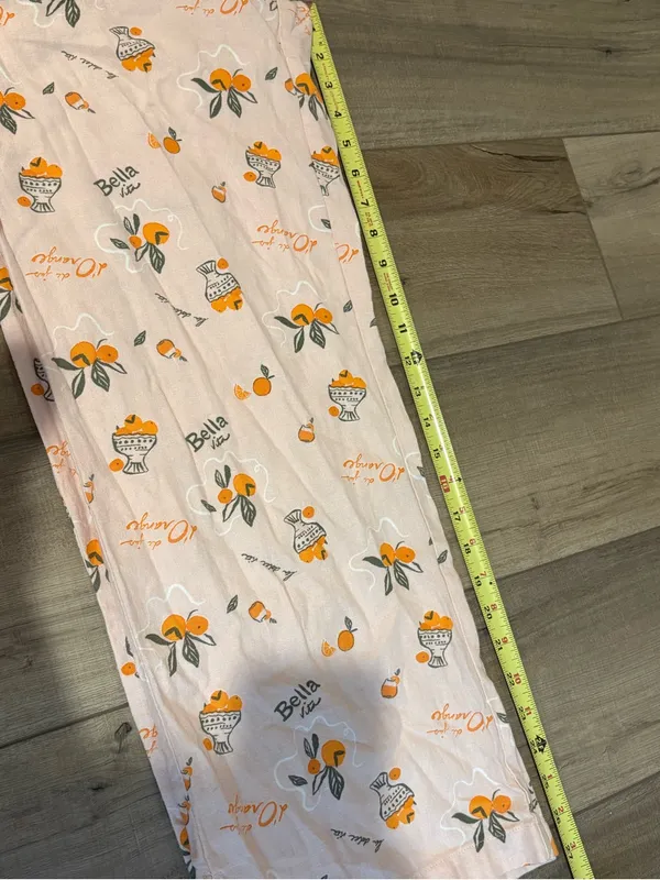 Wild fable linen blend orange print Bella Via wide leg pull on pants‎ pink XXS - Image 11