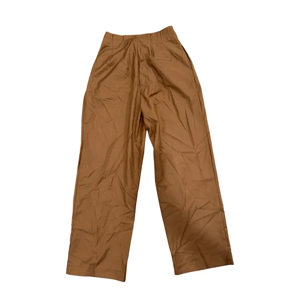 Commense Preppy Academia Brown Wide Leg Button Detail Casual Pants Small - Image 3