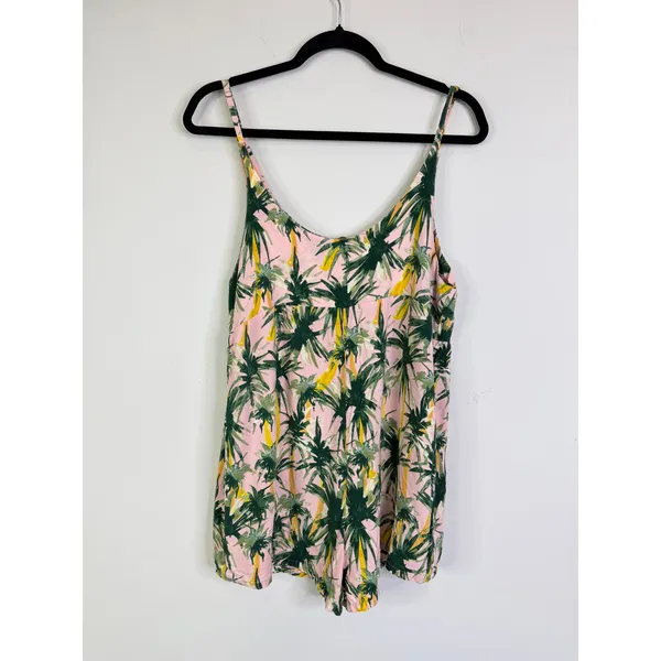 Aila Blue Palms Print Romeo Playsuit size Medium Romper - Image 5