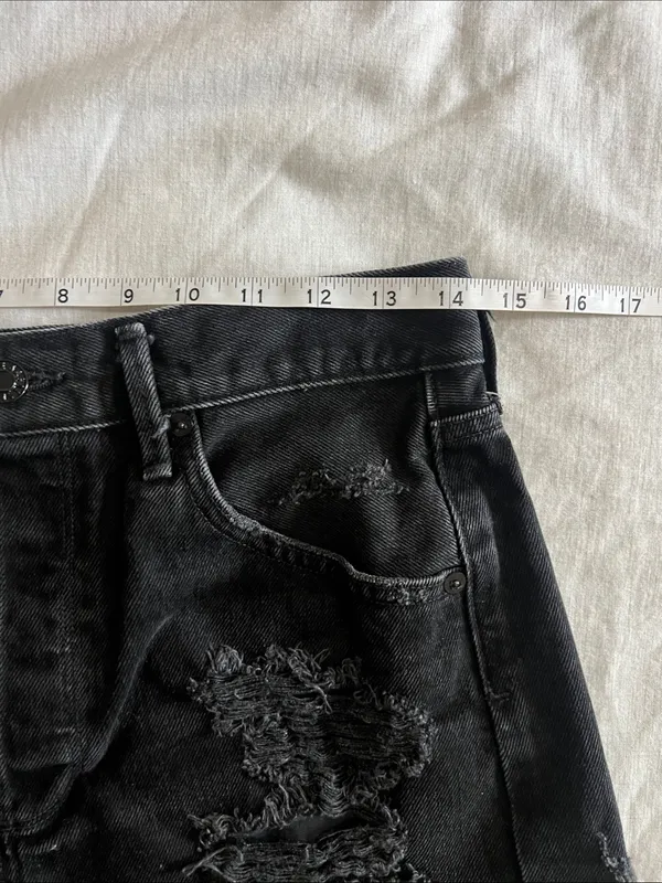 Agolde Denim Shores Jean Distressed Black Size 28 Cotton‎ - Image 3