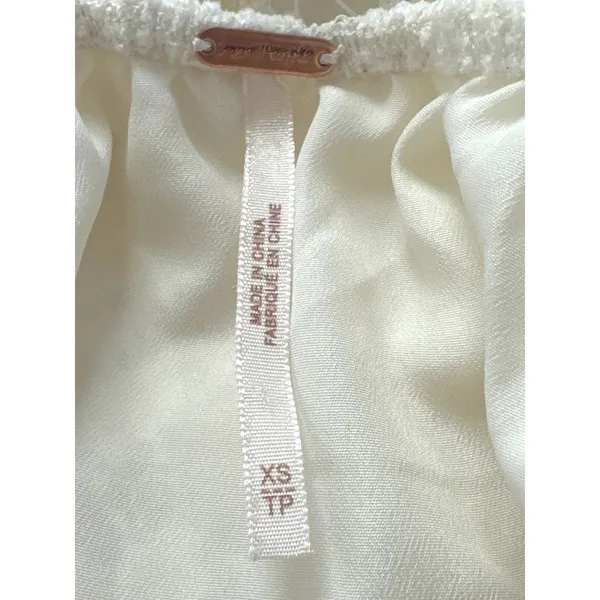 Free People Cream Lace Halter Ruffle Mini Dress Women XS Boho Festival Baby doll - Image 8