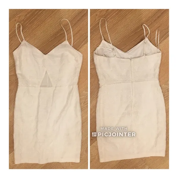Zara Textured White Bridal Mini Dress M S - Image 2