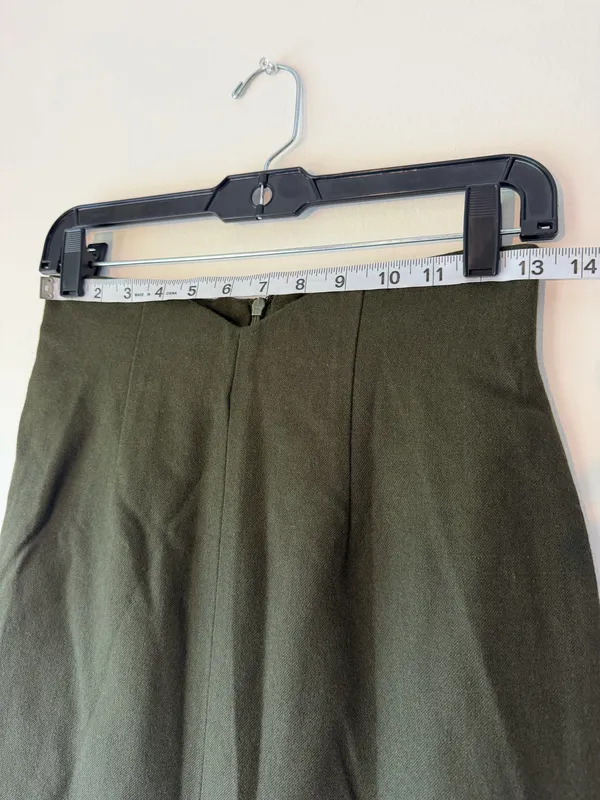 bossini Vintage Dark Green High Waist Pencil Skirt - Image 7