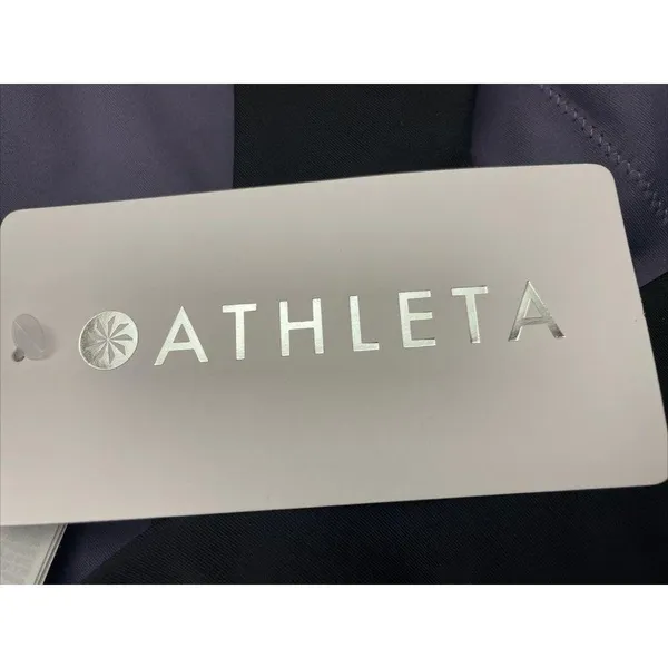 Athleta M Conscious Train Pocket Crop Bra Medium Cup D-DD Purple Black - Image 7