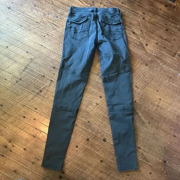 American Eagle patchwork gray skinny utility size 0 jegging pants - Image 3