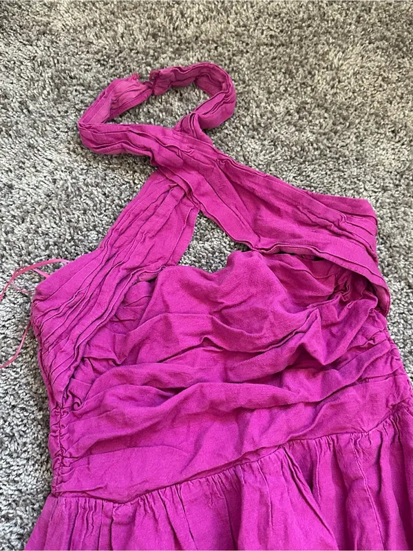 Astr Fuchsia Halter Midi Dress - Image 4