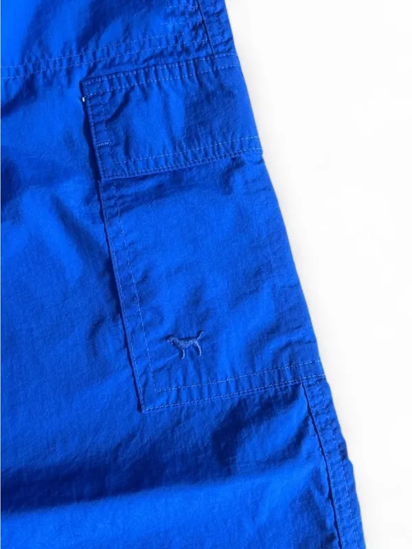 PINK Victoria’s Secret Electric Blue Parachute Pants Wide-Leg Cargo Pants Sz XL - Image 4