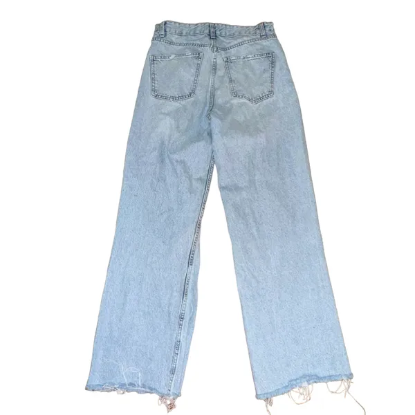 ZARA Distressed High Rise Wide Leg Jeans - Image 3