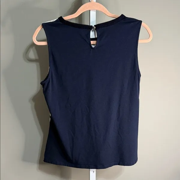 Ann Taylor Striped Lace Women's Top Size Medium‎ Workwear Nautical Parisian - Image 4