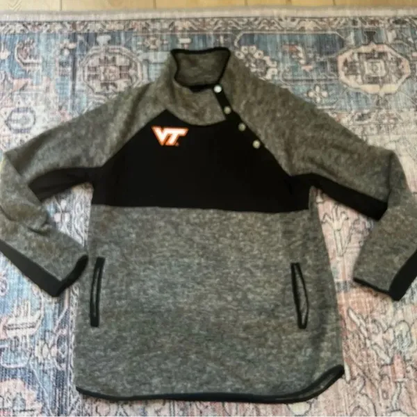 Gameday Couture Women's Virginia Tech Quilted Panel Snap Up Pullover Sweatshirt - Image 6