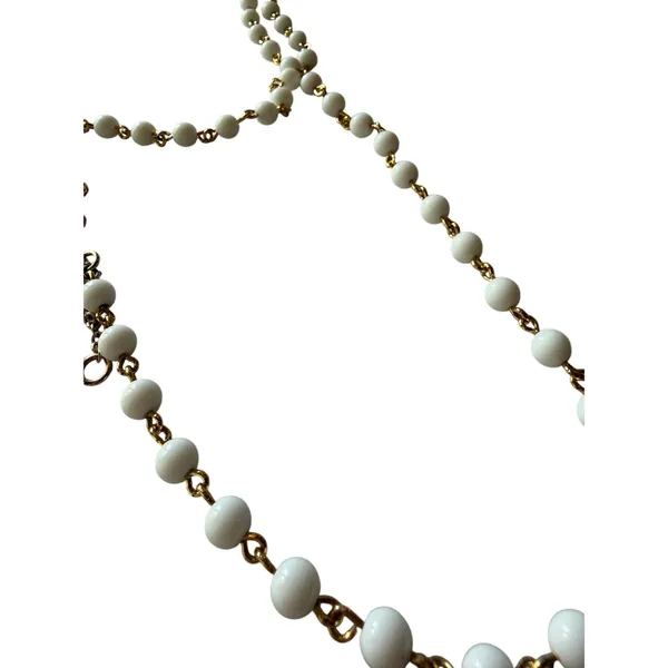 Talbots Coastal Tassel Necklace White Beads Cowrie Shell Beach Resort Boho - Image 7