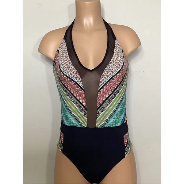 New. BLEU Rod Beattie plunge neck swimsuit. Retails $149. Size 10 - Image 3
