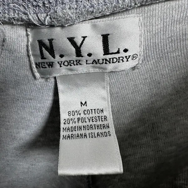 NYL New York Laundry Womens Gray‎ Wide Leg Sweatpants Striped Waist Drawstring M - Image 3