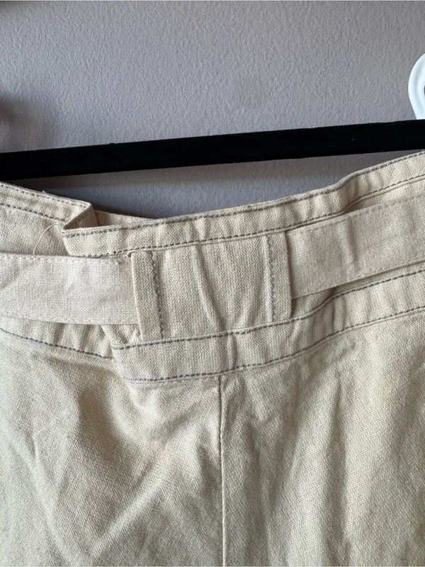 Free People One Womens Ivory Penny High-Waisted Paper Bag Tie Waist Short Size 2 - Image 9