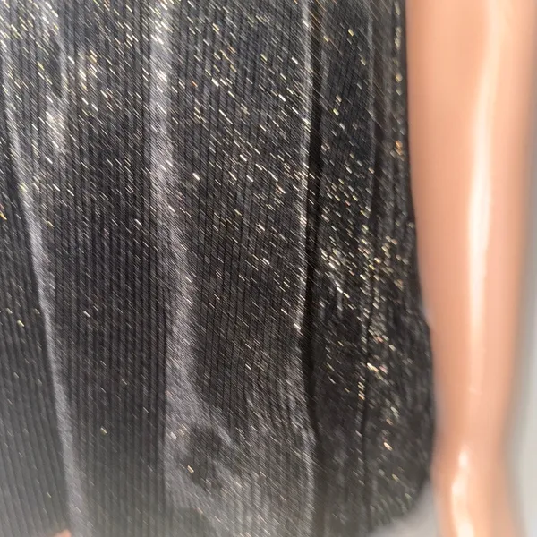 Rachel Roy small metallic shimmer pleated sleeveless keyhole top TS 3086 - Image 2