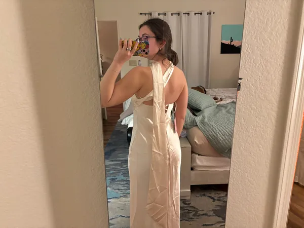 Hello Molly Be Noticed Satin Maxi Dress in Champagne - Image 2
