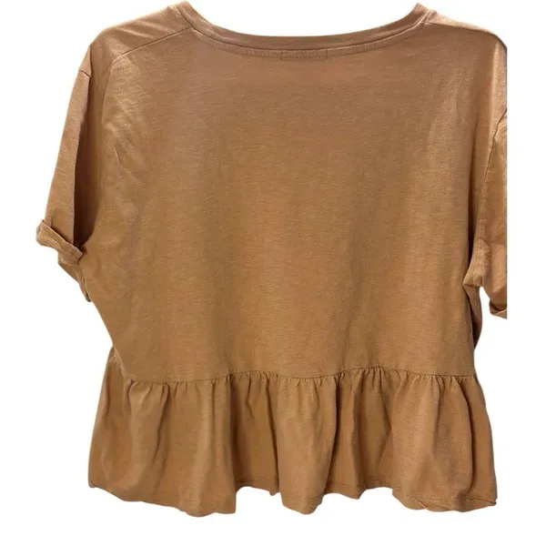 Cotton:On Peplum Babydoll T-Shirt – Camel Brown - Image 4