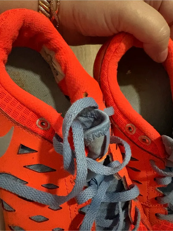 Nike Orange and Light Blue Women's Sneakers - Image 4
