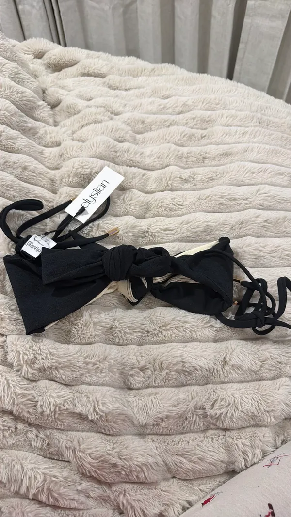 Elysiian Montauk Bikini Top - Black And White Contrast - Image 3