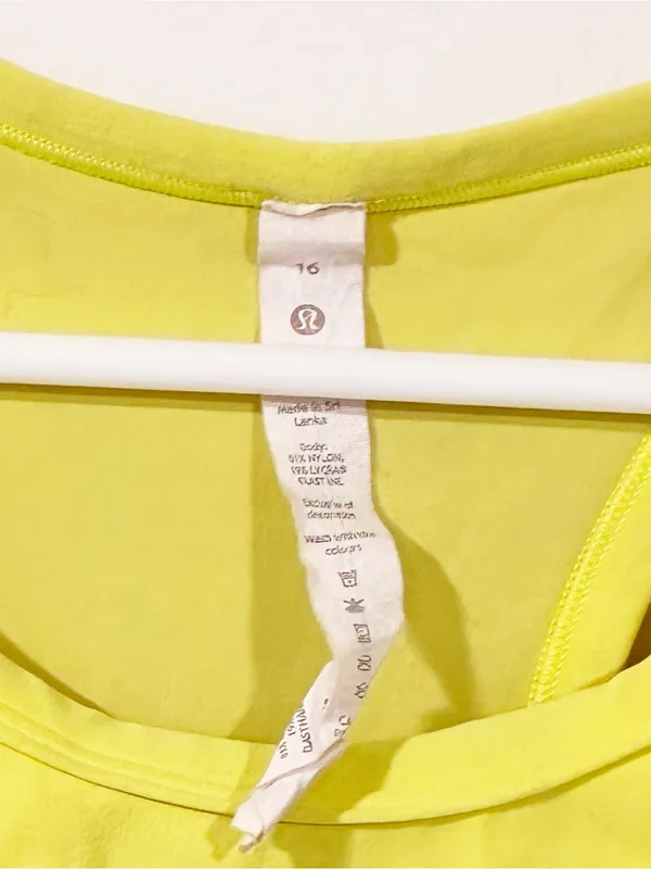 Lululemon Plus Size Yellow Athletic Racerback Tank Top Size 16 - Image 2