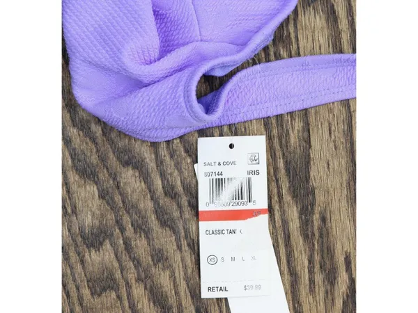 Salt + Cove Juniors Classic Tank One-Piece Swimsuit 807144 Iris Purple Blue XS - Image 5