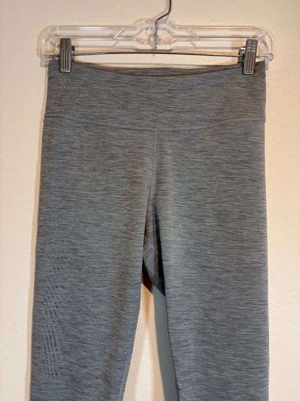 Nike One 7/8 Training Tights Leggings Gray Black Mesh - Image 4
