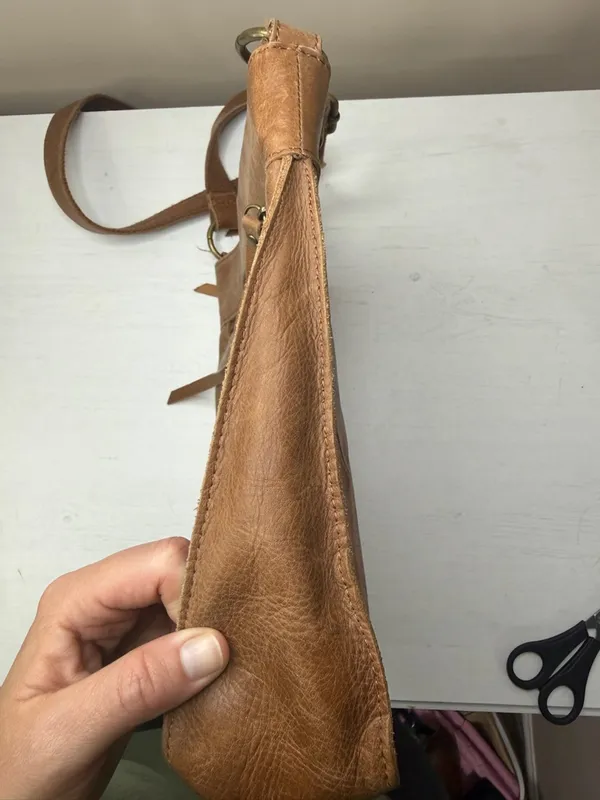 Lucky Brand Rayla Brown Leather Bohemian Crossbody Purse - Image 5