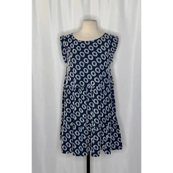 NWT!! Anthropologie MAEVE Lisanne Textured Tunic Tiered Dress Blue White X-Small - Image 2