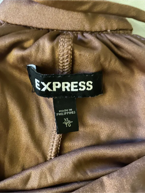 Express Brown Knot-Front Blouse - Image 4