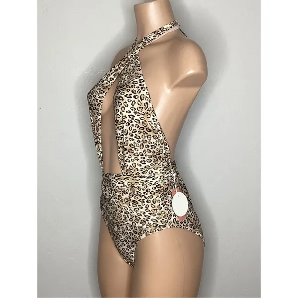 New. Pilyq leopard halter one piece. Small . Retails $154 - Image 11