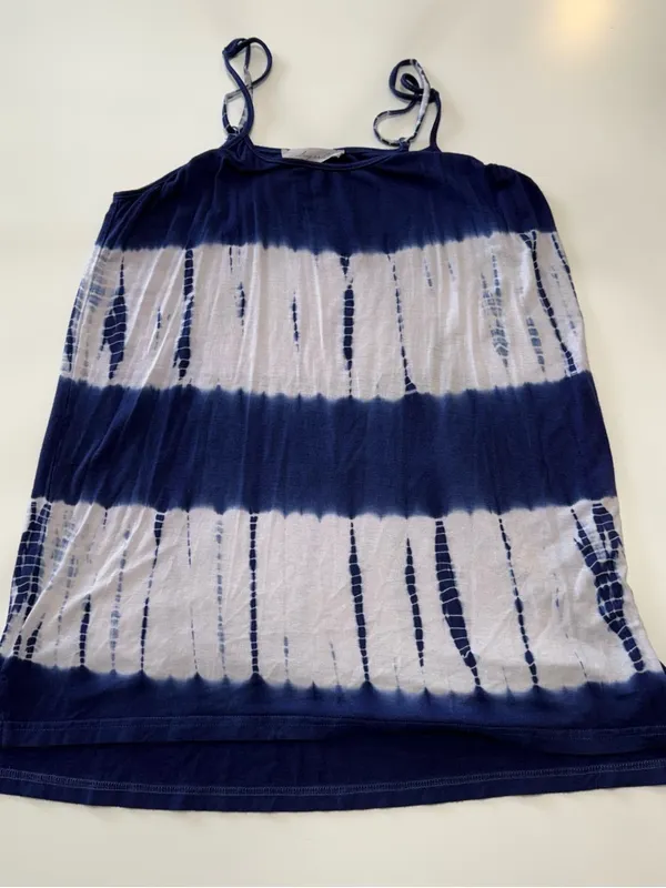 Sugarlips Navy & White Striped Tie-Dye Tank Size Small - Image 2