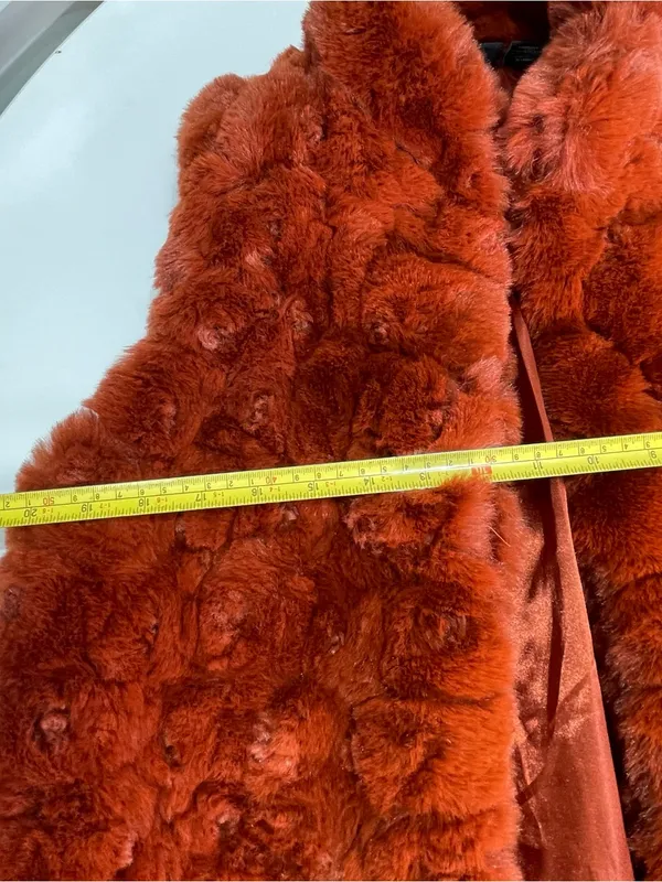 Rachel Zoe Vest Women Lg Faux Fur Sleeveless Lined Pockets Boho Chic Fall Color - Image 5