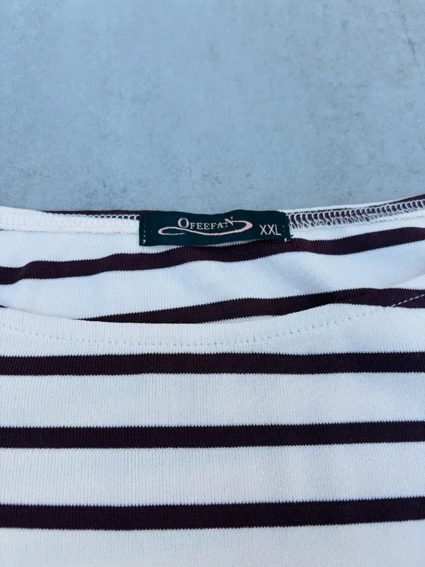 Ladies XXL Brown/Beige Stripe Top - like new! - Image 3